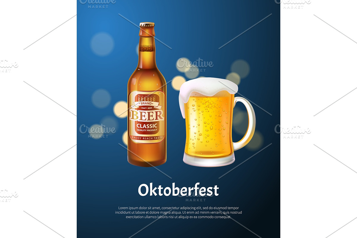 Oktoberfest Poster with Beer in in Illustrations - product preview 8