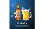 Oktoberfest Poster with Beer in