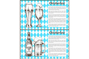 Oktoberfest Posters Set Beer Goblets