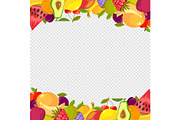 Fruits frame. Healthy vitamin food