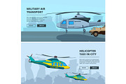 Banners with helicopters. Design
