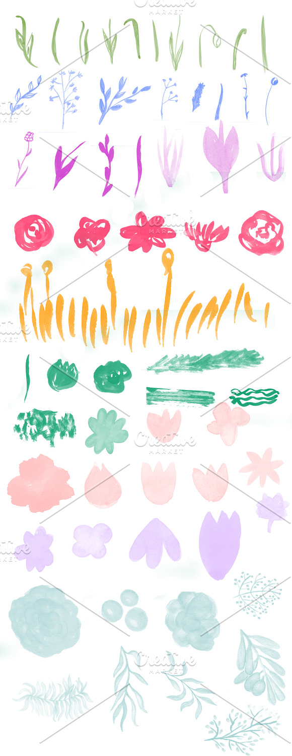 Magic flowers. Photoshop brush set in Photoshop Brushes - product preview 1