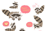 Collection of funny raccoons