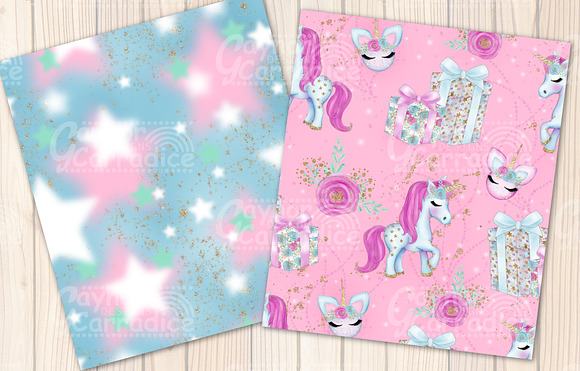 Christmas Unicorn Seamless Patterns in Patterns - product preview 1