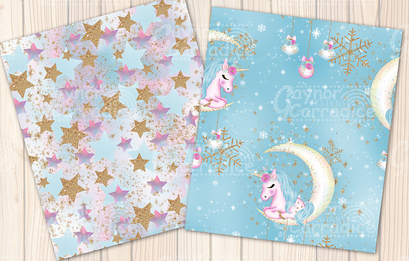 Christmas Unicorn Seamless Patterns in Patterns - product preview 4