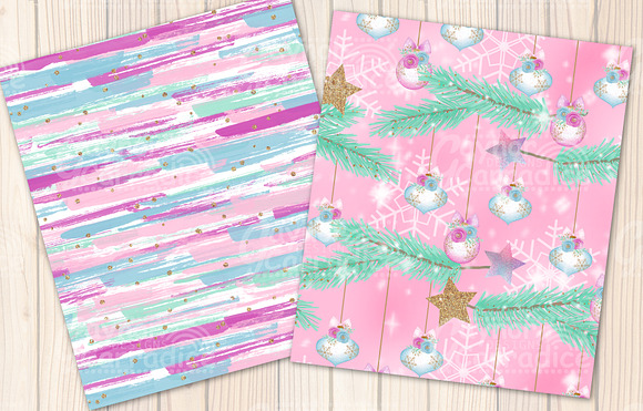 Christmas Unicorn Seamless Patterns in Patterns - product preview 5