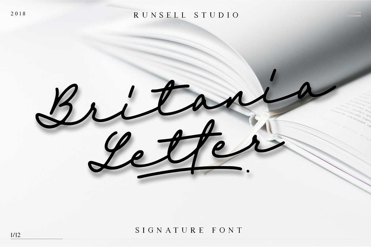 Britania Letter Signature Script in Script Fonts - product preview 8