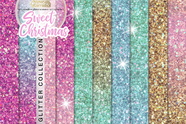 Christmas Unicorn Seamless Glitter