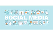 Social media word concepts banner