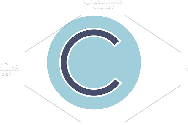 Copyright symbol glyph color icon
