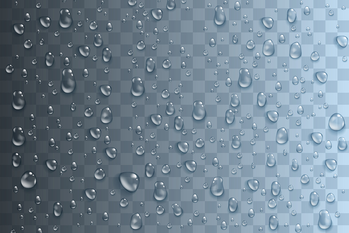 Realistic transparent water drops in Patterns - product preview 8