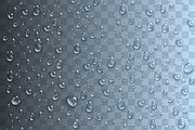 Realistic transparent water drops