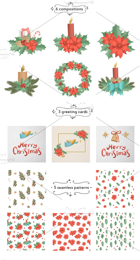 Set of textured illustrations. XMAS in Illustrations - product preview 7