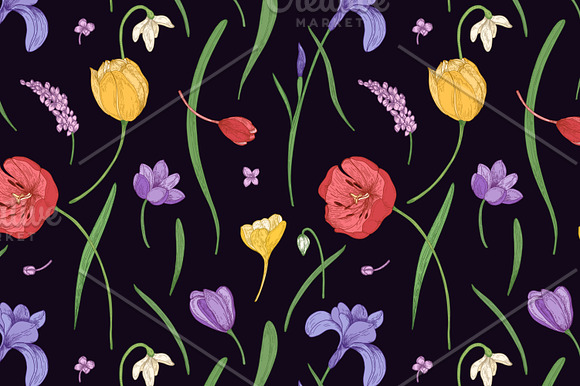 Gorgeous blooming spring flowers in Patterns - product preview 3