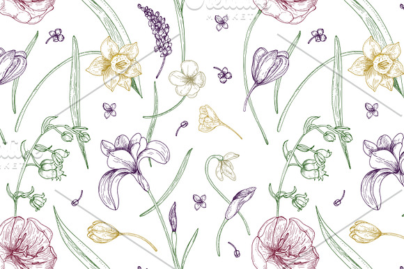 Gorgeous blooming spring flowers in Patterns - product preview 11