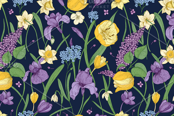 Gorgeous blooming spring flowers in Patterns - product preview 13