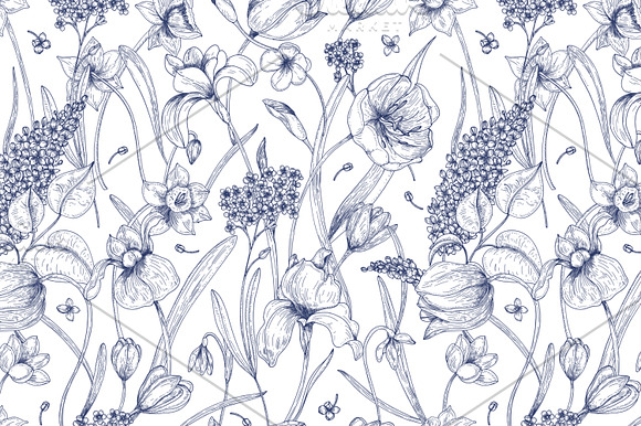 Gorgeous blooming spring flowers in Patterns - product preview 15