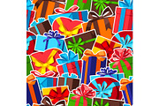 Seamless pattern with gift boxes.