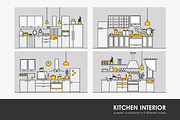 Kitchens full of modern furniture