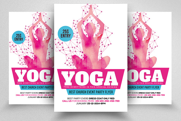 10 Yoga  Flyer Templates Bundle in Flyer Templates - product preview 1