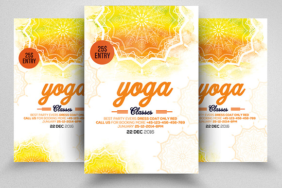 10 Yoga  Flyer Templates Bundle in Flyer Templates - product preview 2