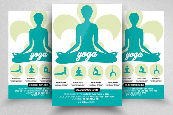10 Yoga  Flyer Templates Bundle in Flyer Templates - product preview 3