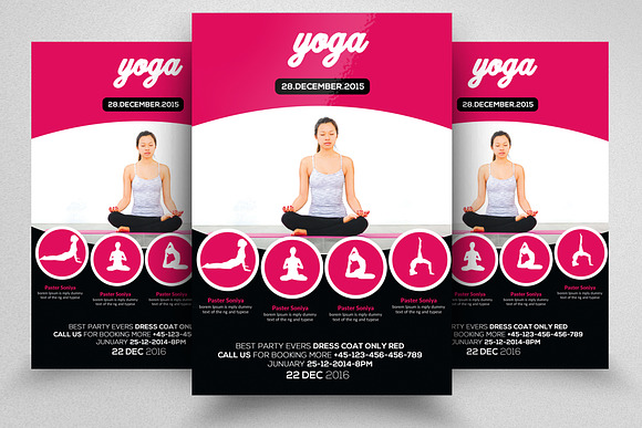 10 Yoga  Flyer Templates Bundle in Flyer Templates - product preview 4