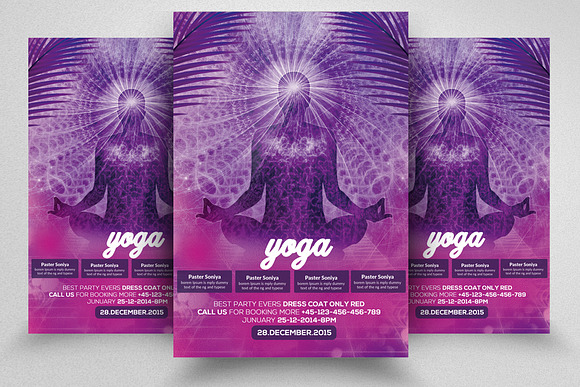 10 Yoga  Flyer Templates Bundle in Flyer Templates - product preview 5