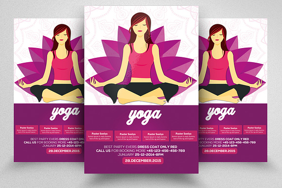 10 Yoga  Flyer Templates Bundle in Flyer Templates - product preview 6