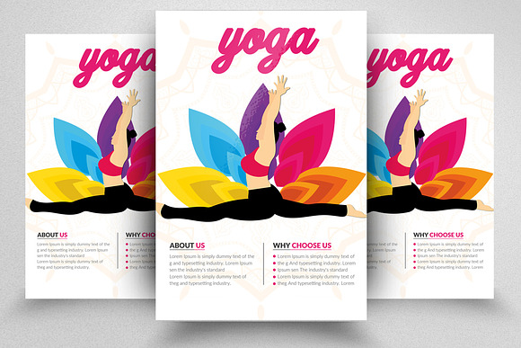 10 Yoga  Flyer Templates Bundle in Flyer Templates - product preview 7