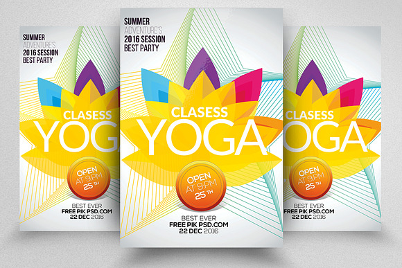 10 Yoga  Flyer Templates Bundle in Flyer Templates - product preview 10