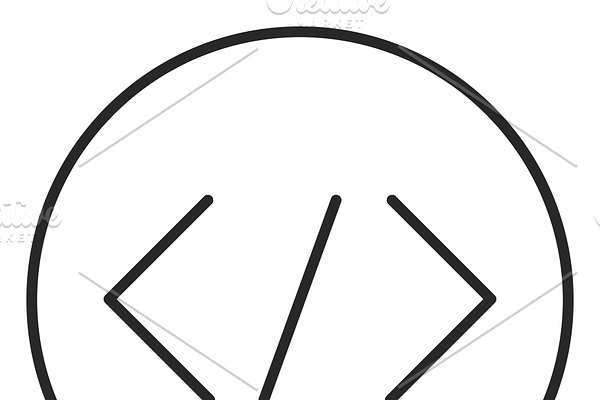 Coding stroke icon, logo