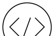 Coding stroke icon, logo