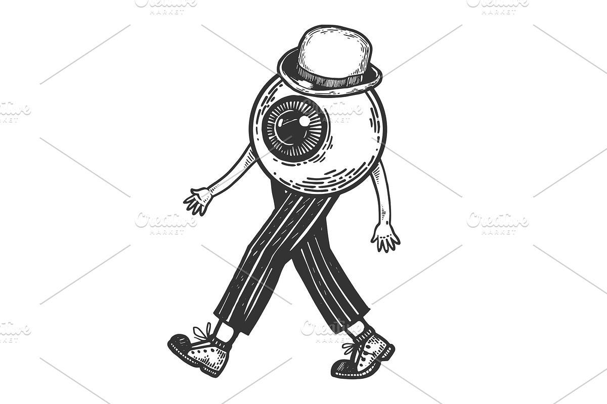 Human eye walks on its feet vector in Illustrations - product preview 8