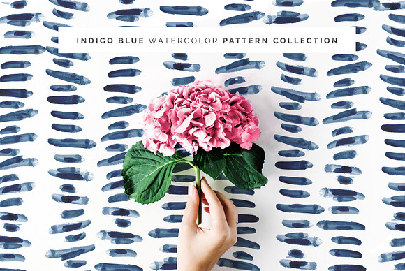 80 Indigo Blue Watercolor Patterns in Patterns - product preview 1