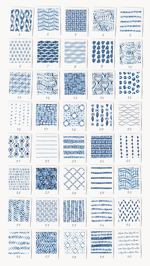 80 Indigo Blue Watercolor Patterns in Patterns - product preview 3