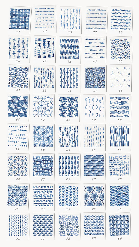 80 Indigo Blue Watercolor Patterns in Patterns - product preview 4