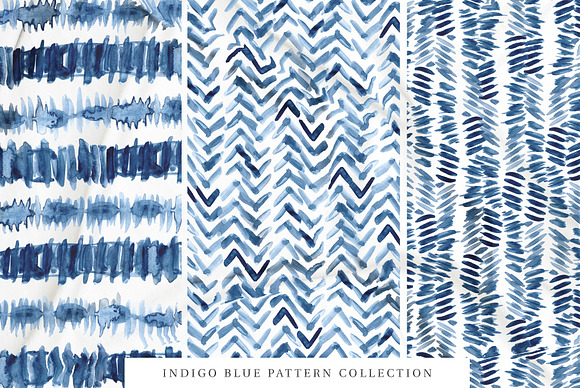 80 Indigo Blue Watercolor Patterns in Patterns - product preview 6