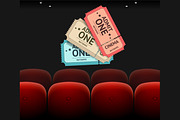 Vector Cinema Concept and ticket set