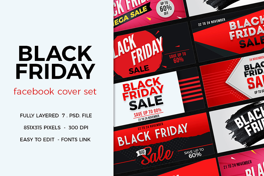 Black Friday Facebook Cover in Facebook Templates - product preview 8