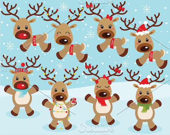 Reindeer Games, Christmas Clipart in Illustrations - product preview 1