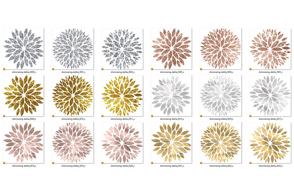 Shimmering Dahlias Clipart in Illustrations - product preview 2