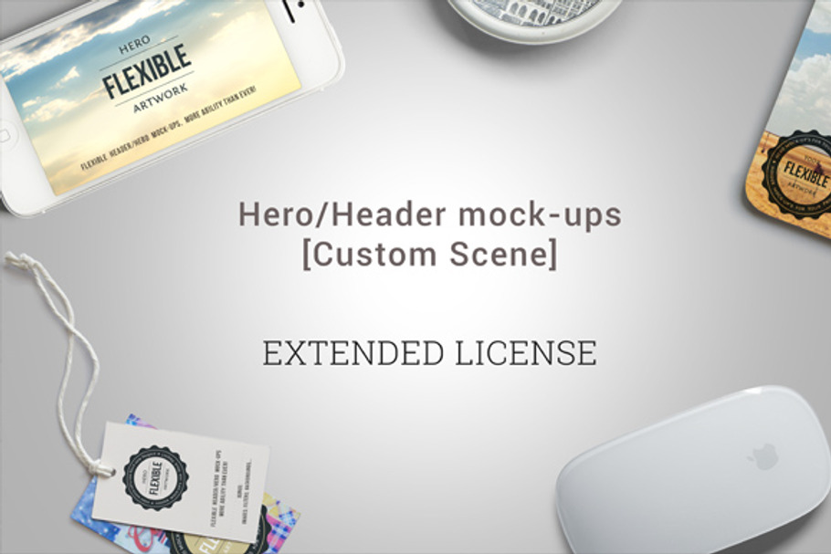 Hero/Header mock-ups - Ext. License in Product Mockups - product preview 8