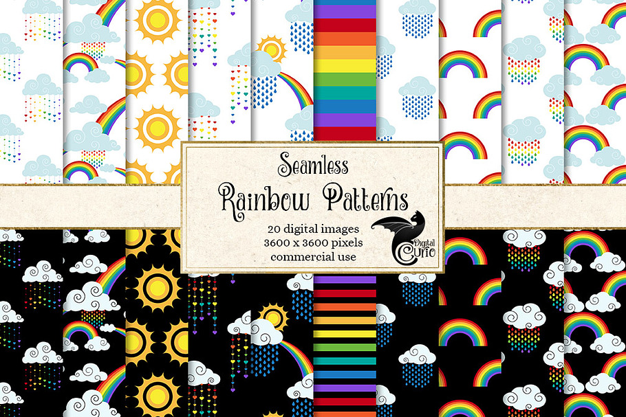 Rainbow Digital Paper in Patterns - product preview 8