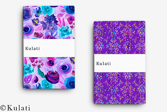 Purple Watercolor Floral Patterns in Patterns - product preview 6