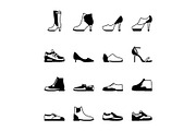 Shoes silhouette set