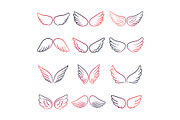 Colorful wings line set