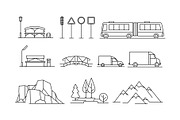 Line transportation, landscape isons