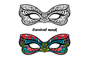 Coloring page carnival masks