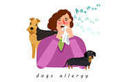 Dog allergy woman